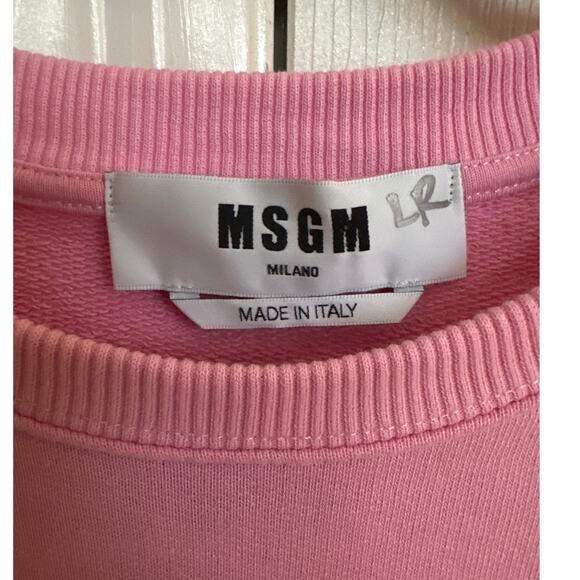 Pink MSGM 100% Cotton Sweatshirt Large Made in Italy - Picture 3 of 8